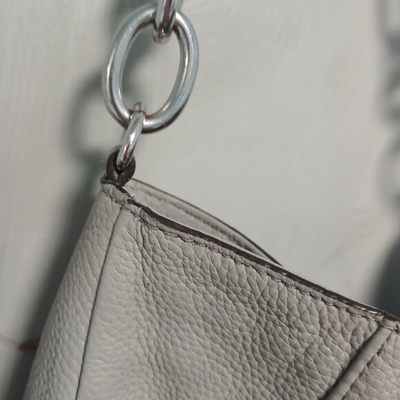 Michael Kors Soft Gray Leather Hobo - Picture 8 of 12